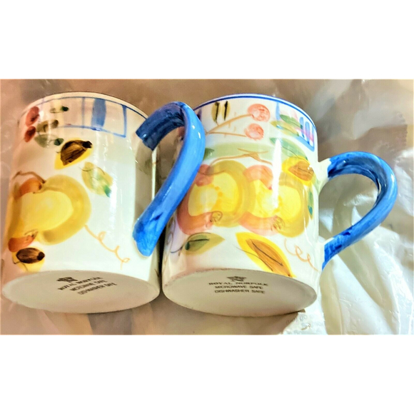 Other - SET OF 2 Royal Norfolk Blue Ceramic Coffee Tea Mugs